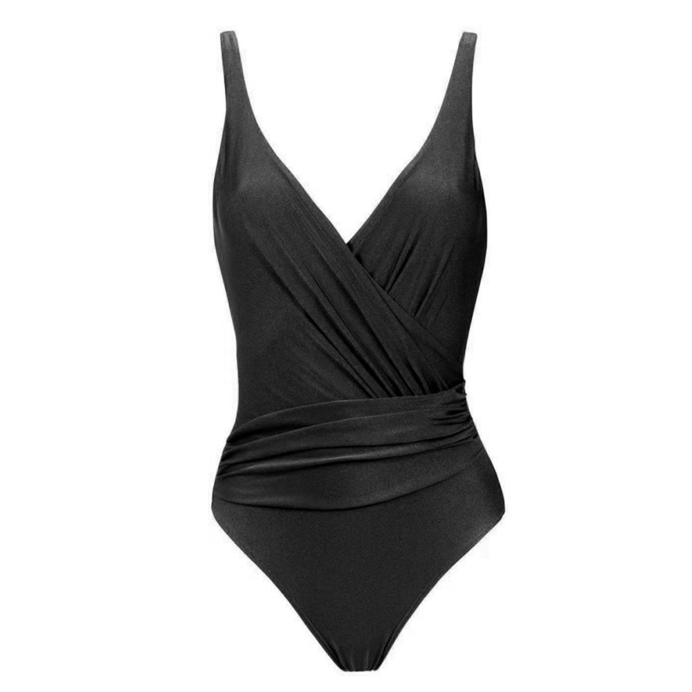 Print One Piece Swimsuit and Splicing Sarong