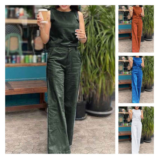 2023 New Fashion Sleeveless Casual 2-Piece Suit