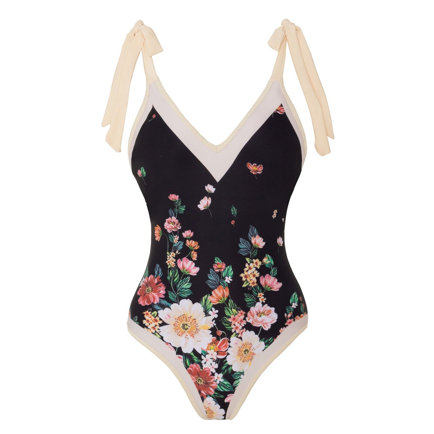 Print One Piece Swimsuit and Splicing Sarong