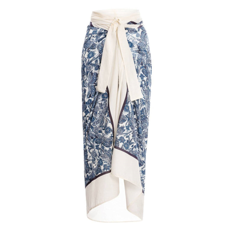 Printed Simple Fashion One Piece Swimsuit and Sarong