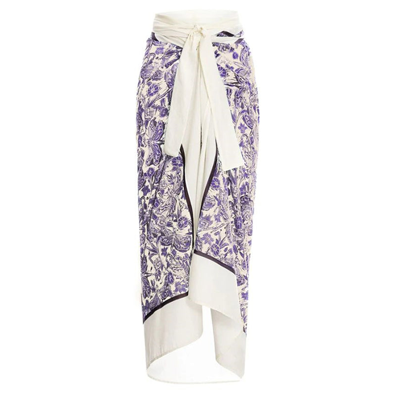 Printed Simple Fashion One Piece Swimsuit and Sarong